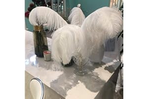 Sowder 10 Plumas de Avestruz de 35-40cm para Centro de Mesa de Boda decoración del hogar (Blanco)