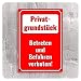 Produktbild Hinweisschild "Privatgrundstück Betreten verboten" Schild, Warnschild aus 3mm Alu-Verbund (29,7x21cm)