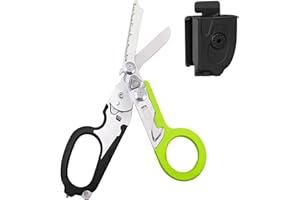 FLRMINGIGIGI Emergency Shears mit Strap Cutter und Glass Breaker Faltbare Scherenzange aus Edelstahl, Outdoor Camping Rescue Scissors Tools