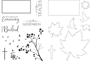 Vaessen Creative Stanz Stempelset, Trauer, Erstellen Sie Schöne Entwürfe für Scrapbooking, Kartenherstellung und andere Papierprojekte, Silber, 23 x 27 cm, Silver
