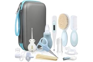 Lictin Babypflegeset 15 teiliges Pflegeset Neugeborene mit Baby Erstausstattung Babywanne für Neugeborene Kleinkinder Babys Blau