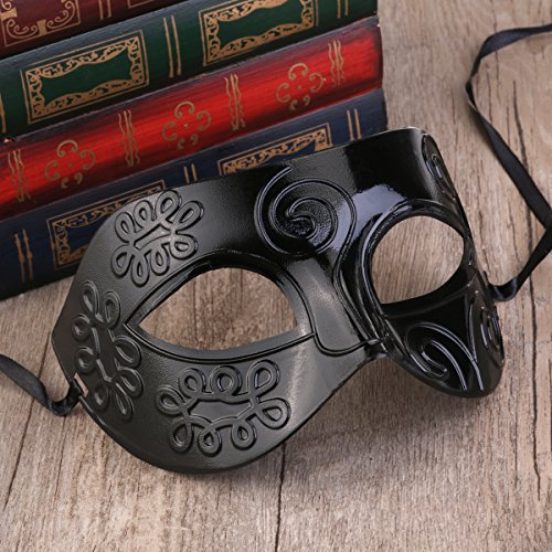 WINOMO Römische Maskerade Maske schwarze venezianische Maske Männer Frauen Kostüm Party Halloween - 7
