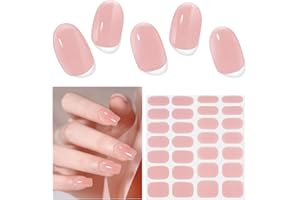 DUKASOU Unghie Gel Adesive UV - 28 Pcs Smalto Adesivo per Unghie Adesivi Unghie Gel Nail Stickers Full Wraps Lampada UV/LED Adesivi per Unghie in Gel Curati Con Lima per Unghie e Stick