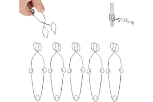 CANYITA Test Tube Steel Clip, 5 Pcs Lab Spring Stainless Steel Test Tube Clamp Tongs Experiment Testing Holder Tool for Laboratory
