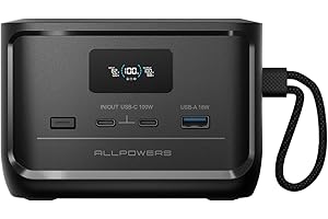 ALLPOWERS SOLAX P100 950g generador Solar portatil,99.2Wh/100W,Se Puede Llevar en el avión,LiFePO4 batería LFP 2000 Ciclos,3 Salidas,MPPT 100W MAX,Kit Solar para Camping y Emergencias