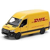 KiNSFUN DHL Mercedes-Benz Sprinter 1:46 &Ouml;l&ccedil;ekli 5 in&ccedil; D&ouml;k&uuml;m Metal Model Oyuncak Kargo Van