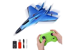 IXYHKB RC Airplane, 2 Channel RC Plane Ready to Fly, 2.4GHz Remote Control Airplane, RC Planes with LED Light, Remote Control Wireless airplane Toy for Beginners Adult (Blue)