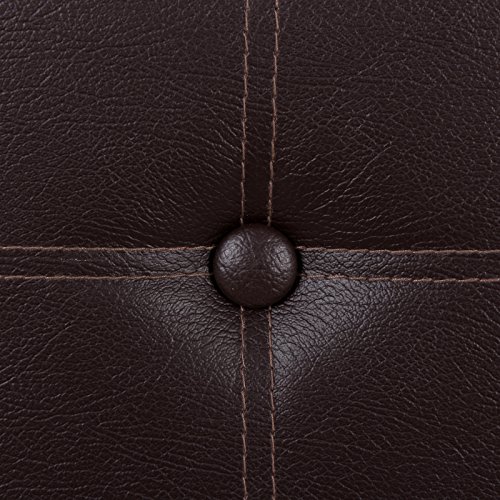 Songmics Sitzhocker Sitzbank mit Stauraum faltbar 3-Sitzer belastbar bis 300 kg kunstleder braun 110 x 38 x 38 cm LSF703 - 7
