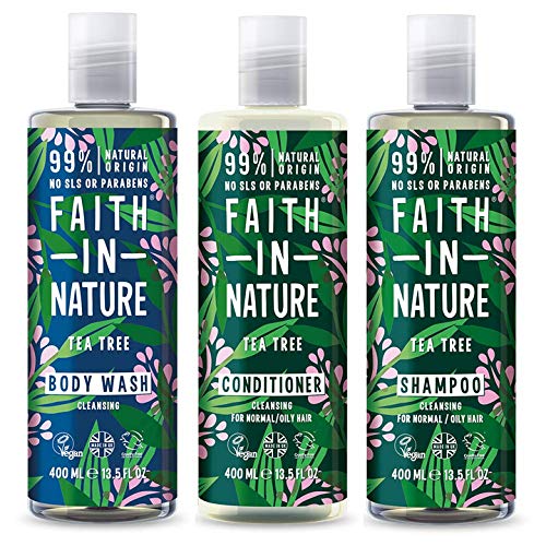 Faith In Nature Natural Aloe Vera Shampoo, Conditioner & Body Wash Trio | Vegan | Cruelty Free | 99% Natural Fragrance | Free From SLS or Parabens