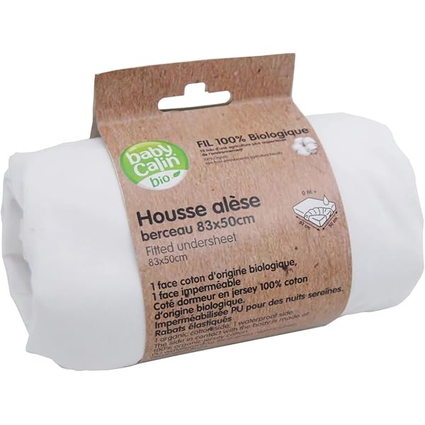 Drap Housse Cododo 50x83cm 100% Coton Bio - Jersey Extensible - Gris Perle
