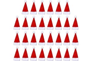 Holibanna 30 pezzi cappellini natalizi cappelli portaposate porta posate cappello santa decorazione natalizia
