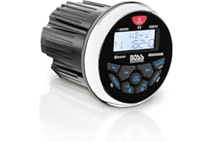Boss Audio Systems MGR350B Marine-Stereo-Messgerätempfänger für Boote – Bluetooth-Haupteinheit, kein CD-DVD-Player, integrierter 4-Kanal-Verstärker, wetterfest, USB, USB-Aufladung