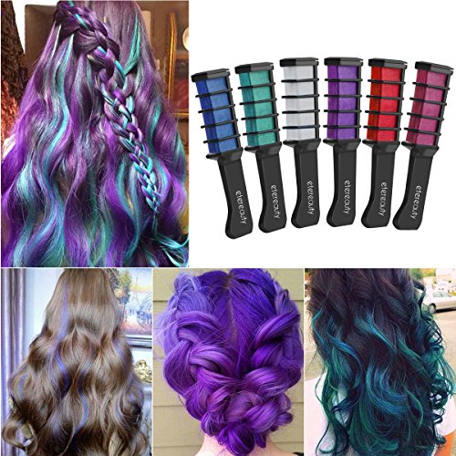 ETEREAUTY Haar Farben Kreide Kamm Haarfärbemittel Temporäre Haar Farben Creme 6 Stück - 5