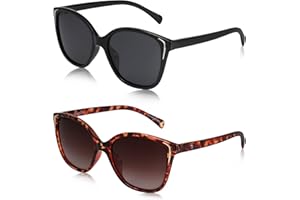FANTESI 2 Pairs Cat Eye Sunglasses for Women, Ladies Polarized UV400 Protection Sunglasses Eyewear