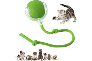 FYNDORS Interactive Dog Ball, Upgraded Self Moving Toy, Chewie Viral Electric Dog Toys, Active Rolling Ball for cat Dogs, 360° Smart Automatic Rolling Pet Balls with Tail (Green)