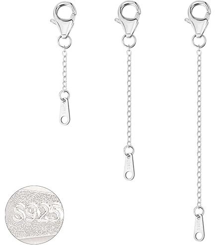 Catena Di Estensione Con Moschettone In Argento 925 - 5 Cm Per Bracciali Fai Da Te - Foto 2