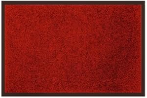 Acomoda Textil – Felpudo Atrapapolvo de Entrada, Alfombra Rectangular de Goma Antideslizante y Resistente. Alfombrilla Acolchada de Fácil Limpieza Ideal para Interior y Exterior. (Rojo, 40x60 cm)