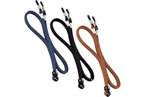 Aidqxbaoer Brillenband aus Leder, Universal Brillenbänder Brillenkette, Unisex Verstellbar Brillenschnur, Geeignet für Brillen, 3 pcs