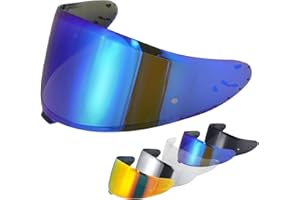 VCOROS Motorcycle Helmet Visor Replacement for Shoei Z8 NXR2 RF1400 CWR-F2,Motorcycle Wind Shield Helmet Lens,Motorbike Helmet Accessories (Chrome Blue)