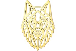 Dreamtimes Broche Tête de Loup en Acier Inoxydable filigrane Gothique Broche Écharpe Robe Revers Épinglettes pour Hommes et Femmes Durable Accessoire Unisexe Cadeau Unique