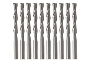 Bestgle 10pcs 1/8" Shank Tungsten Carbide Square Nose End Mill, Double Flute Spiral Upcut Bit End Milling Cutter CNC Router Bits Set (3.175 x 22mm)
