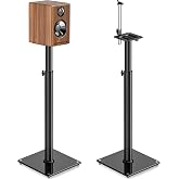 5Rcom Adjustable Height Satellite Speaker Stand and Shelf, Pack of 2, Supports 5 kg per Unit, Elegant Design, Easy Assembly,