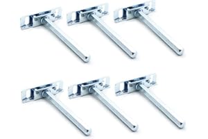 DOJA Barcelona | Soportes Ocultos para Baldas Smart | 76x19x11 mm | Espiga 10x100 mm | PACK 6 | Soportes Invisibles para Baldas Pared | Soporte Estanteria Flotante Seguro, Estable y Elegante