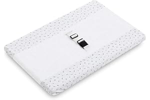 COOL · DREAMS Funda Cambiador Bebé 50x80 de Rizo Blanco. Impermeable, Suave y Absorbente con Sistema Safelock para Evitar Caidas Mientras Cambias al Bebé. Color Grey Atlantis CoolDreams