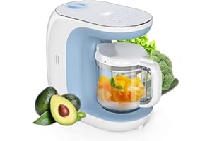 KISDREAM Babynahrungszubereiter Multifunktions Breikocher mit Messbecher &Dampfkorb für Babykost Dampfgaren, Mischen, Auftauen und Heizen, LCD Touchscreen, automatische Abschaltung - Babybrei Zubereiter