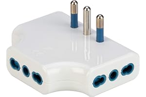 POLY POOL Adattatore Spaziozero con spina 16A 2P+T - 3 prese 10/16A 2P+T - Bianco