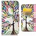 Produktbild Handyhülle Sony Xperia L1 (G3311 G3312 G3313) Tasche, Ougger Bunte Blätter Hülle Leder Schutzhülle Bumper Schale Weich Tasche Magnet Silikon Beutel Flip Cover mit Kartenslot