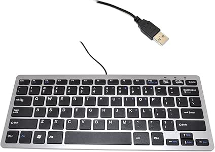 iKKEGOL® Mini USB Slim Wired 78 Key Small Super Thin Compact Keyboard ...