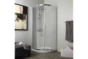 KIAMAMI VALENTINA Box doccia stondato 80x80 cm cristallo 4 trasparente semicircolare | Luna