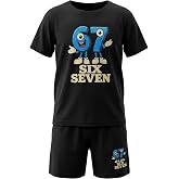 Kids Clothes Set for Boys and Girls (Boys and Girls) - Funny 67/Seven Inspired Meme Outfit: T-Shirt+Shorts, Comfy Summer Set