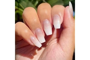 DANNI & TONI 28 Stickers Semi Cured Nail Wraps Soft Self-Adhesive Gel Nail Stickers,Salon-Quality Gel Nail Polish Strips Manicure Stickers Set (Marshmallow Ombre)