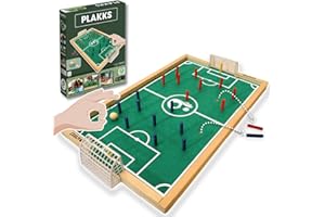 P PLAKKS PLAKKS | Juego de Mesa de Fútbol | De 3 a 99 Años | 2 a 4 Jugadores | para Niños y Adultos | Juego de Madera | Juego de Habilidad | para Toda la Familia | Futbolín de Mesa