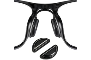 Sztqqing 10 paia di naselli vuoti per occhiali, in silicone,autoadesivi, antiscivolo,con airbag,autoadesivi,cuscinetti autoadesivi per occhiali, occhiali da sole (nero, trasparente)