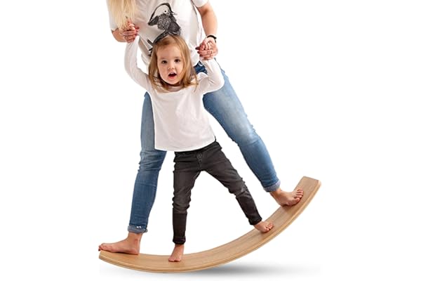 Planche Équilibre Enfant-Planche Montessori-Board avec certificat CE Planche en bois courbée écologique et artisanale fabriquée en Espagne. Finition NATURELLE Table d'équilibre. Tableau Montessori.