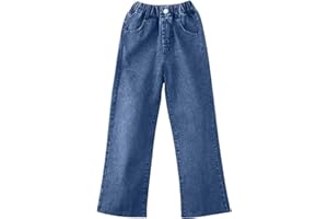 GENERIC Kids Girls Baggy Jeans Casual Wide Leg High Waist Denim Pants Size 5 14 Years Baby Leggings Girl 6 to 9 Month