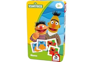 Schmidt Spiele 51451 Ulica Sezamkowa, memo, gra podróżna, przynieś grę w metalowej puszce, normalna