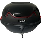 WHEELIE XT11-B 28 Litre Motosiklet Arka &Ccedil;anta Siyah Parlak Su Ge&ccedil;irmez ABS Top Case &Ccedil;ift Kilitleme &Uuml;niversal