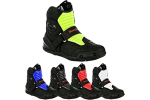 ZXT MOTO Motorbike Racing Biker Shoes Motorcycle Genuine Leather Boots UK-10 Size 8 9 Black Sports Adventure Touring Mens
