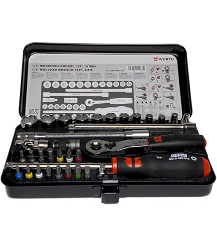 Cricchetto Würth Zebra 1/4" - Mini Cricchetto Da 6.3mm, Lunghezza 100mm - Foto 13