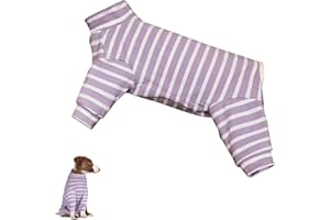 WEKUW Tuta Chirurgica per Cani da Recupero Body per Cani Dopo Op Traspirante Post Operatorio Protezione di Ferite Addominali Anti-Leccare le Ferite, E-Collare e Cono Alternativi (Viola, M)