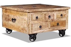 vidaXL Stolik kawowy, chropowate drewno mango, 70 x 70 x 40 cm