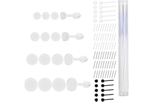 AoedeJ 8 Pairs Clear Stud Earrings for School Plastic Earrings for Sensitive Ears Silicone Earrings Clear Plastic Earrings for School
