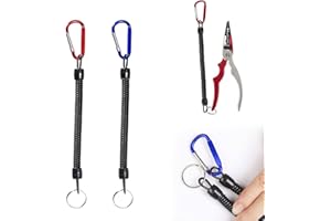 TUKNN Spirale Schlüsselring, Ausziehbarer Schlüsselanhänger, Elastisch Schlüsselanhänger, Spiralschlüsselbund, Für Schlüssel, Taschenlampe, Zange, Fisch Tool Bootfahren Und Camping