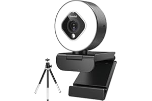 Spedal Webcam 1080P HD 5X Zoom pour PC avec Anneau de Lumière et Microphone Streaming Web Caméra USB avec Trépied pour Windows/Mac/Youtube/Skype/Conférence/Xbox One/Facebook