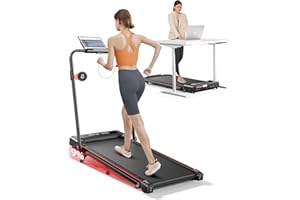 TOPUTURE Folding treadmill with 9% Incline, 4 in 1 Treadmills for Home & Office, 12km/h Portable Compact Treadmills, 2.5HP Under Desk Treadmill, Mute Magnetic Remote, App & LED Display, No Assembly