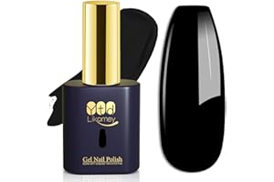 YTD Likomey Smalto Semipermanente per Unghie in gel,15ml Nero UV LED Smalti Semipermanenti Professionale Autunno Inverno Manicure Gel Nail Polish